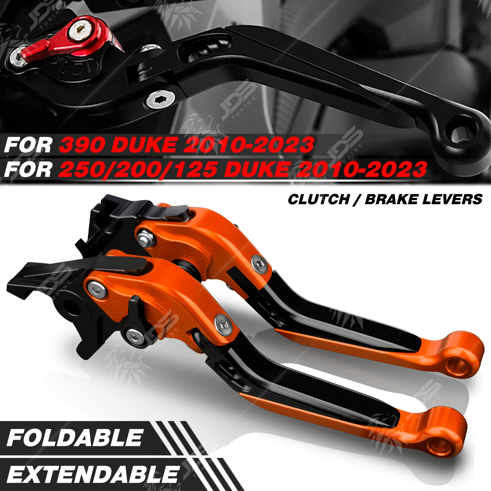 

JDSTUNING For KTM DUKE 390/250/200/125 DUKE 2010-2023 Clutch Lever Brake Lever Set Foldable Adjustable Handle Levers Accessories