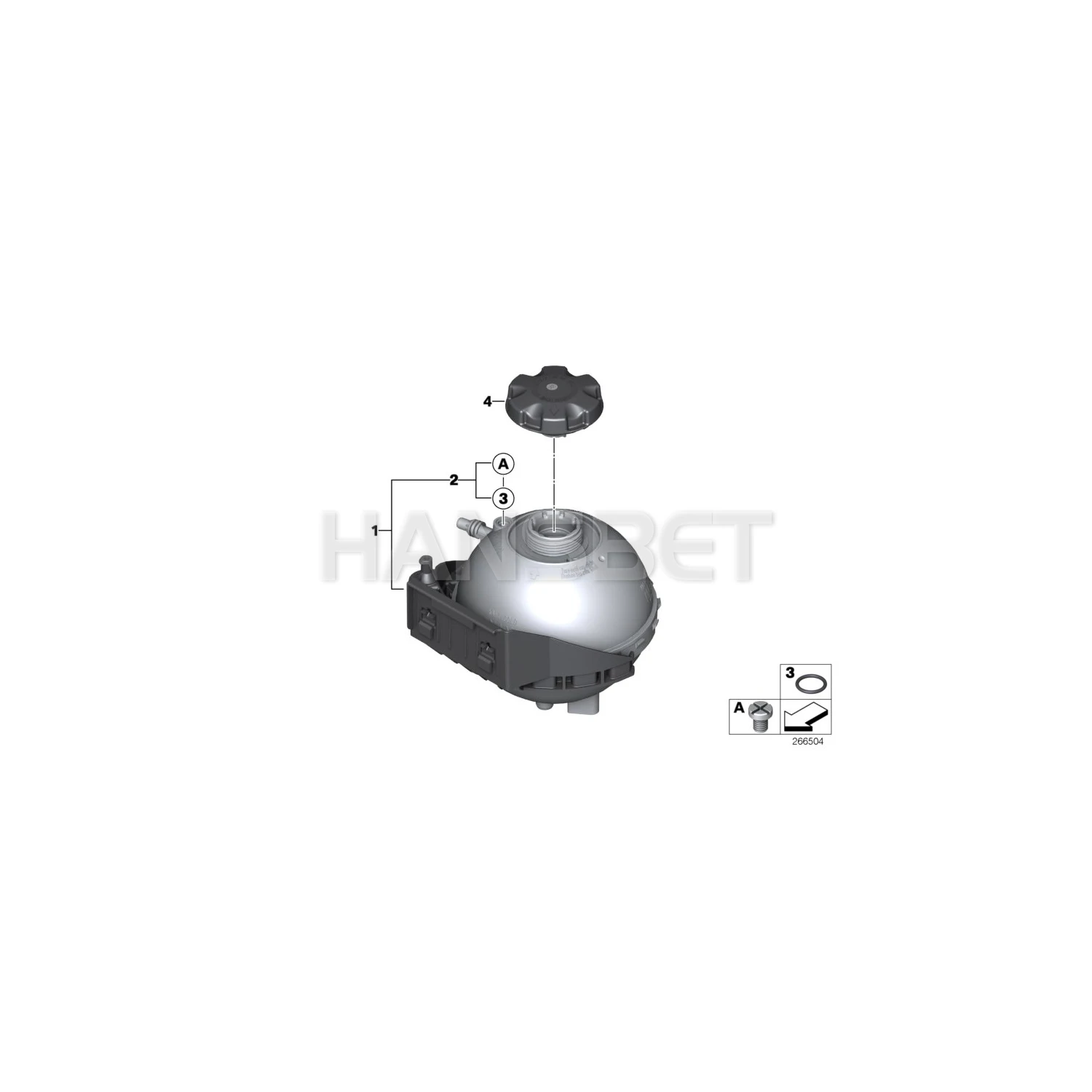 Coolant Expansion Tank with Cap Fit BMW 1 2 3 4 Series F20 F30 320i 328i 118i 125i 1.6L 2.0L 17137642158,17137609469 HANSBET