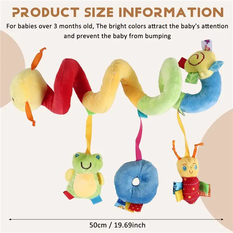 B24C-Cute Activity Spiral Crib Stroller مقعد السيارة للسفر معلق خشخيشات الأطفال #6