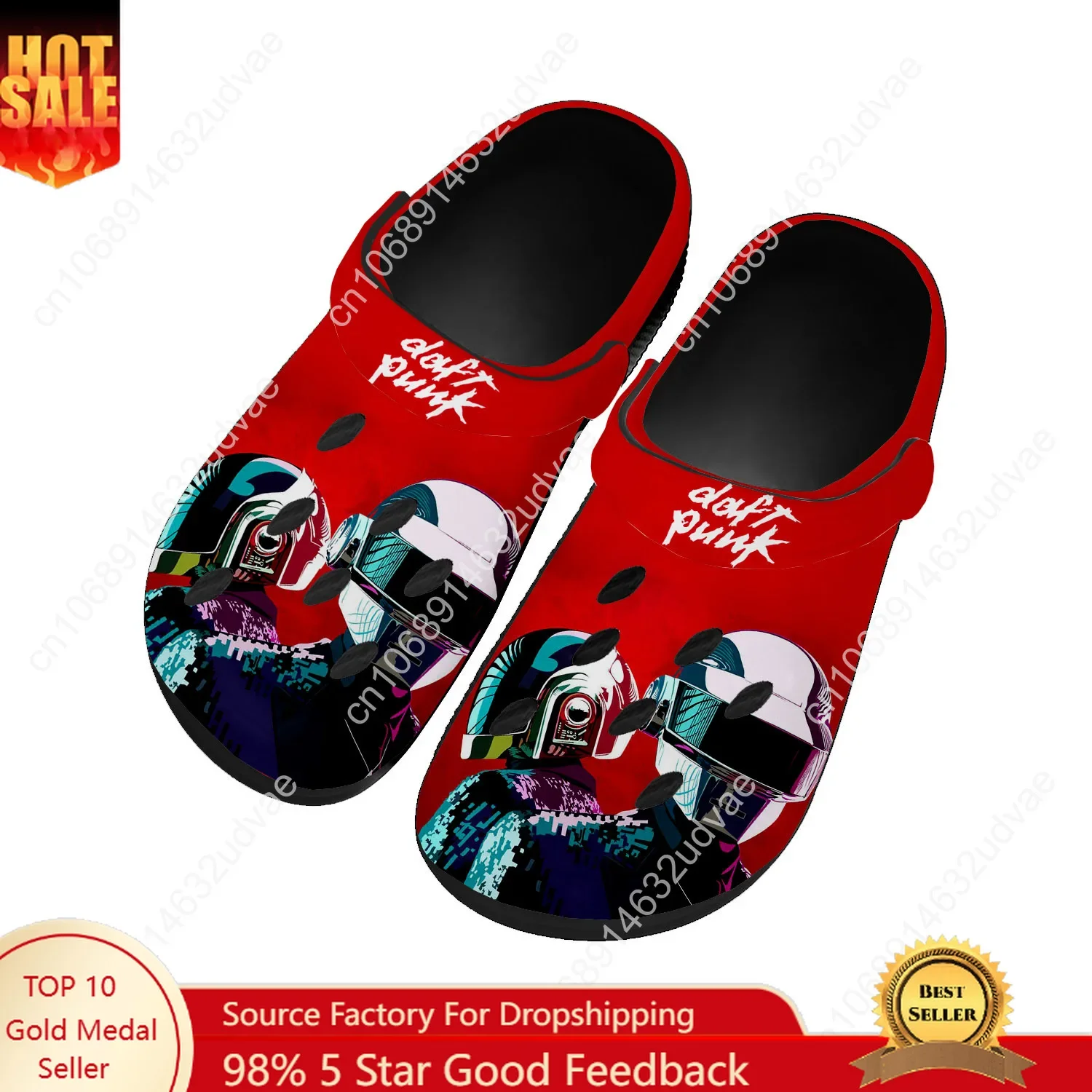 

Daft Punk Water Shoes Men Women Teenager Comfortable Fashion Home Garden Clogs Custom Sandals Beach Breathable Hole Slippers