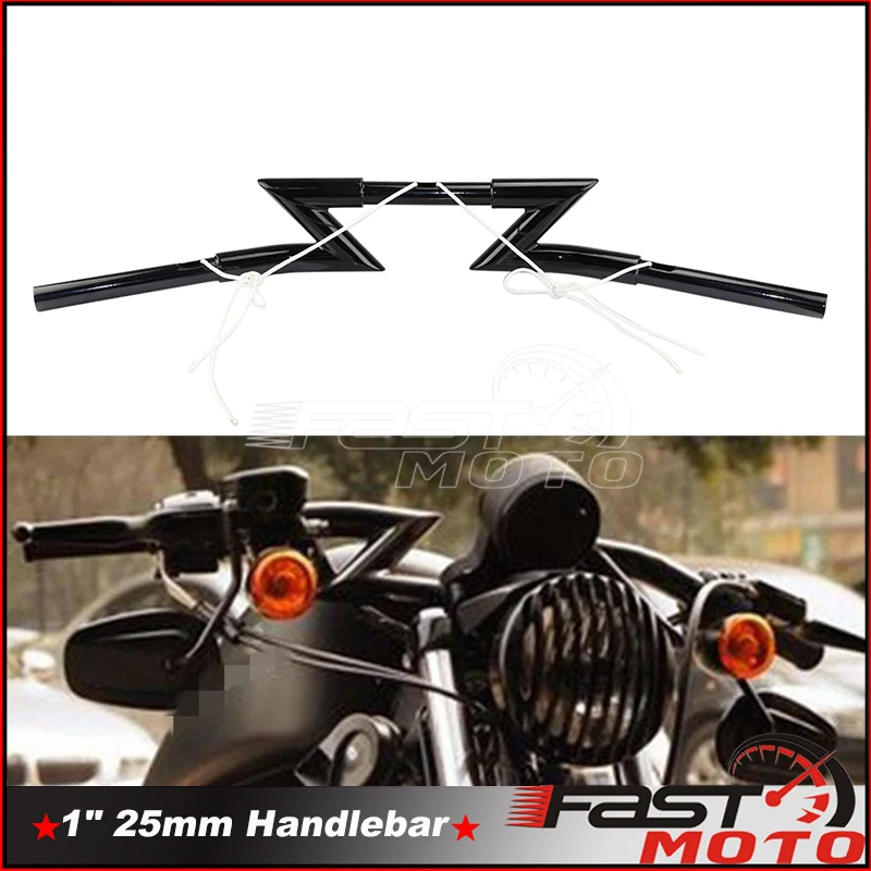 

Motorcycle 25mm 1" Handlebar Retro Drag Handle Z Bar For Harley Sportster XL 1200 883 Iron Touring Chopper Bobber Street Bikes