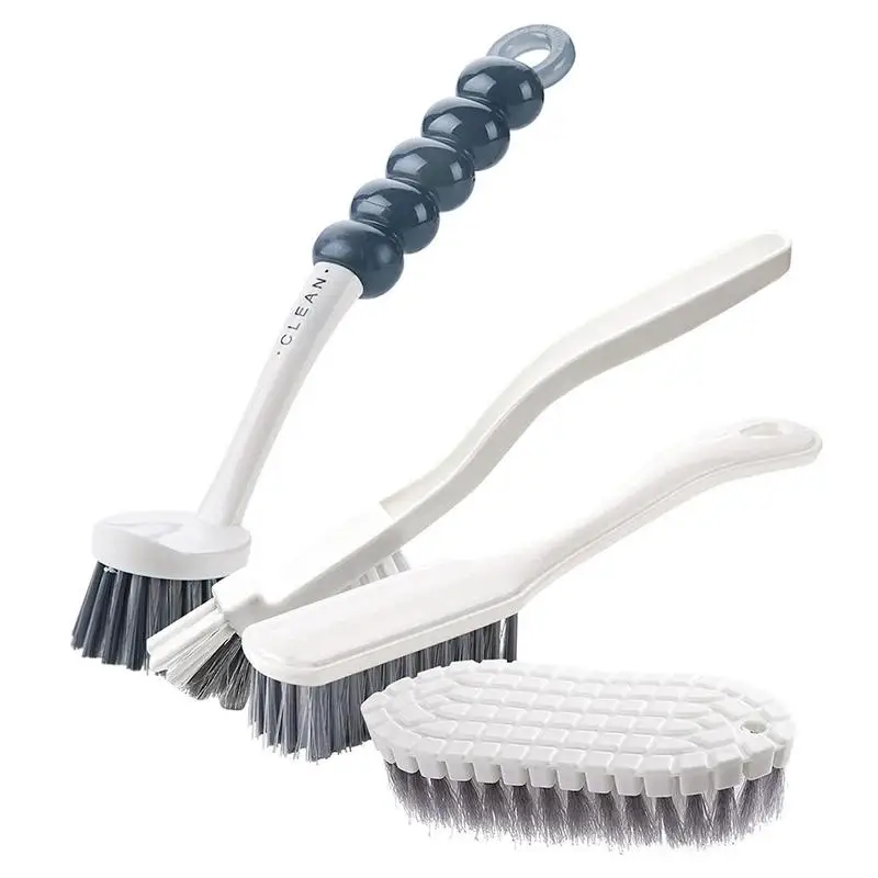 Kitchen Brush Kit 4pcs Kitchen Cleaning Brush Set Ergonomic Multifunctional Scrub Brush Bathroom Brush Shoe Brush For Basins