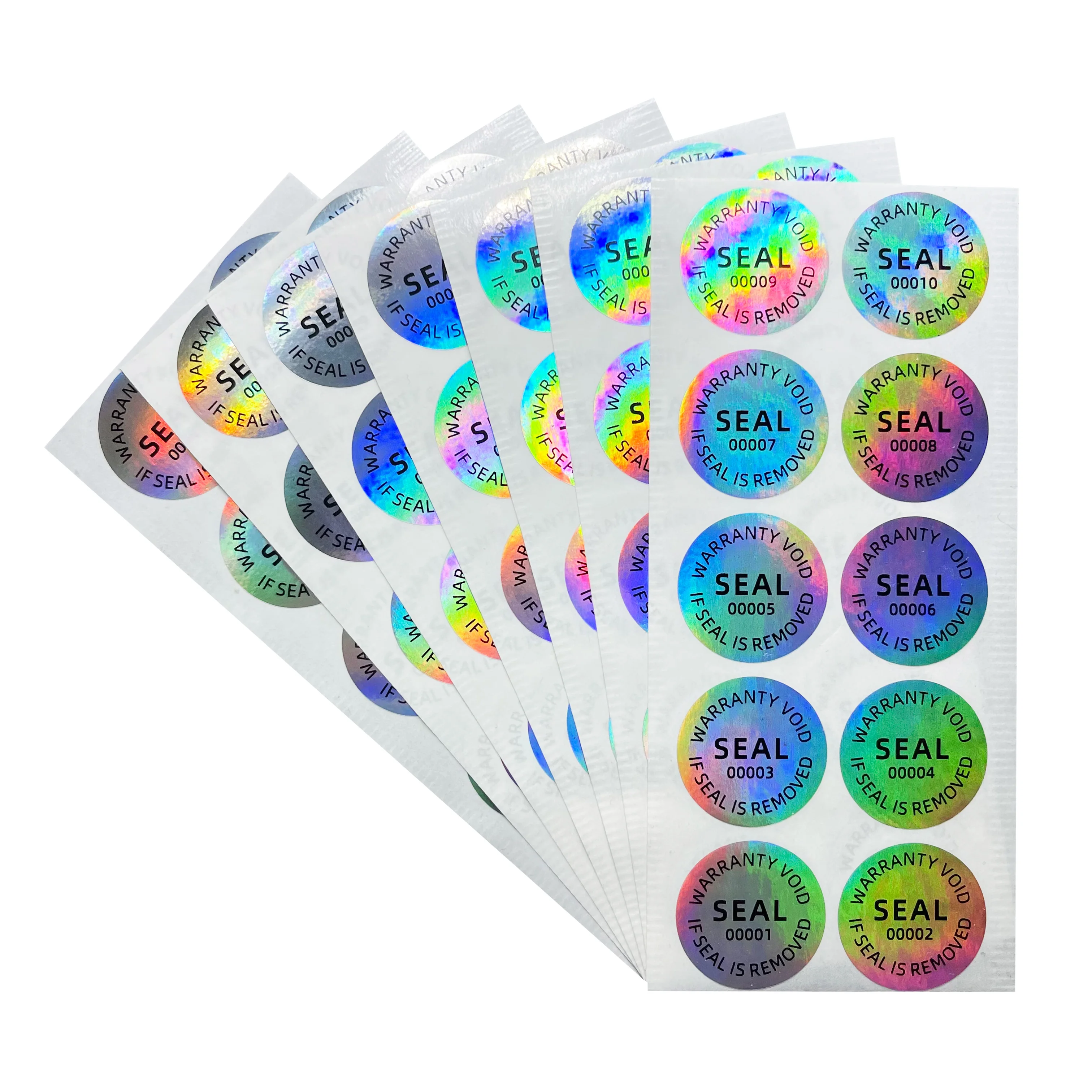 100pcs Warranty Seal Sticker Circular Holographic Safety Seal Tamper Proof Label Serial Number Laser Sticker 25mm