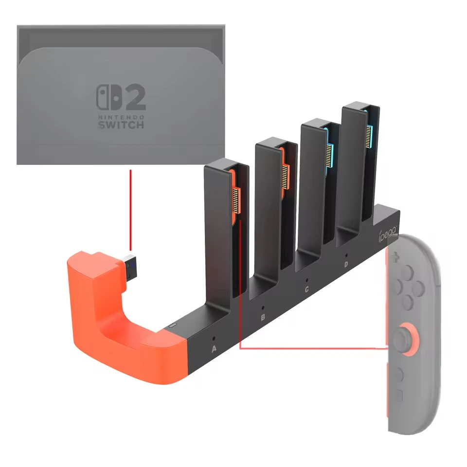 قاعدة شحن وحامل محطة حامل لجهاز نينتندو سويتش 2 Joy Controller PW-SW2185 Switch NS 2 Joy Charger Dock