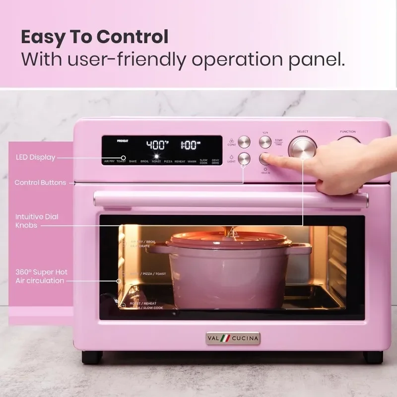 Retro Style Infrared Heating Air Fryer Toaster Oven, Extra Large Countertop Convection Oven 10-in-1 Combo, 6-Slice Toast