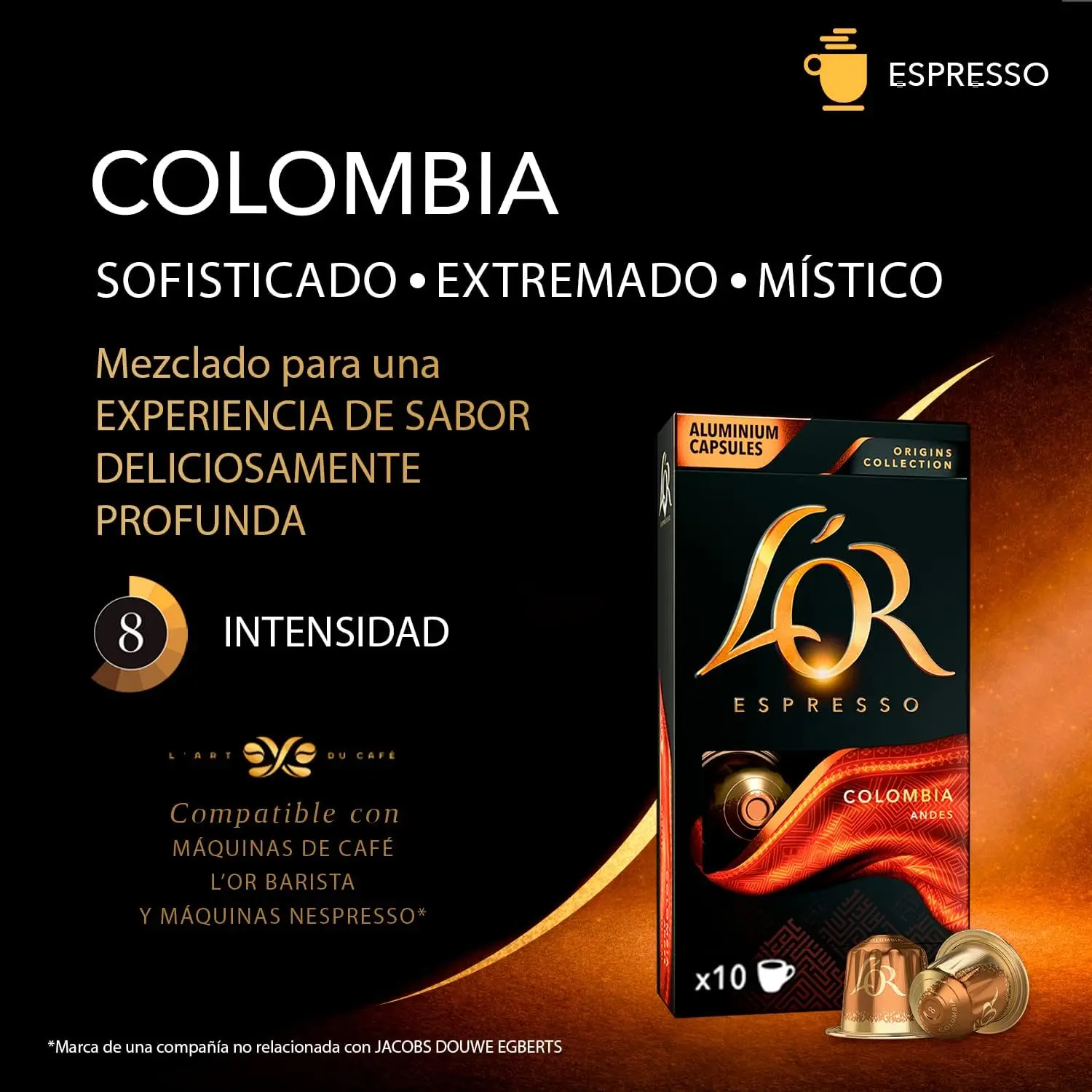 Capsula coffee LÓR NESPRESSO pack 10 boxes of 10 units per box