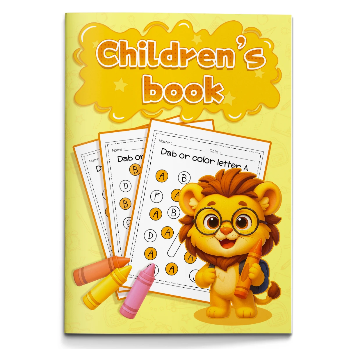 Children's alphabet coloring book, cute cartoon patterns, preschool early education workbook, boost your baby's hands-on skills