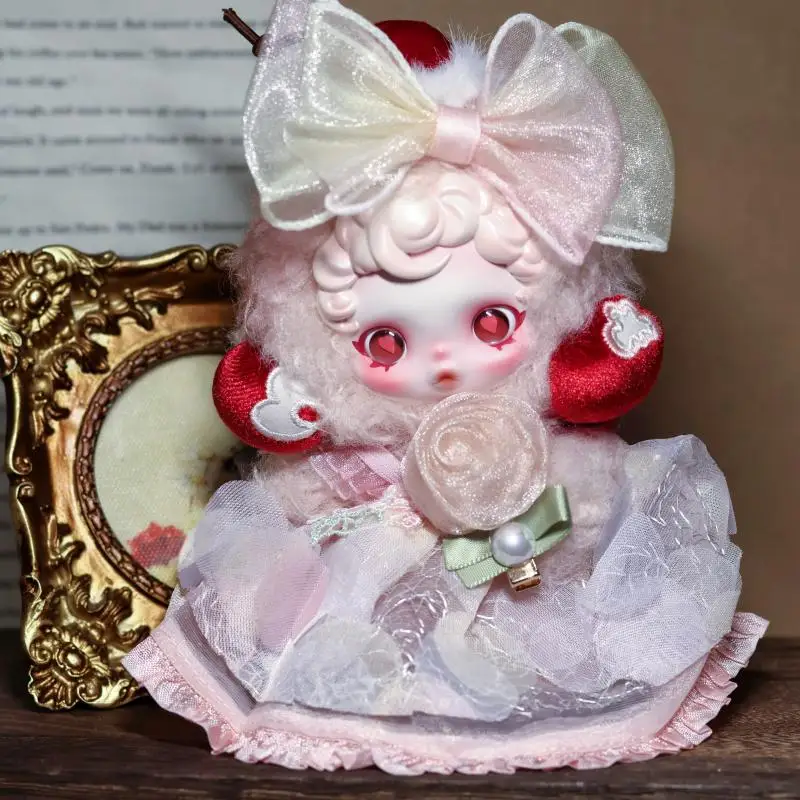 Nowy 10cm Strój dla laleczki Skullpanda V3 - Fioletowa sukienka Ratty Bear, akcesoria do wymiany ubrań dla lalek, prezent