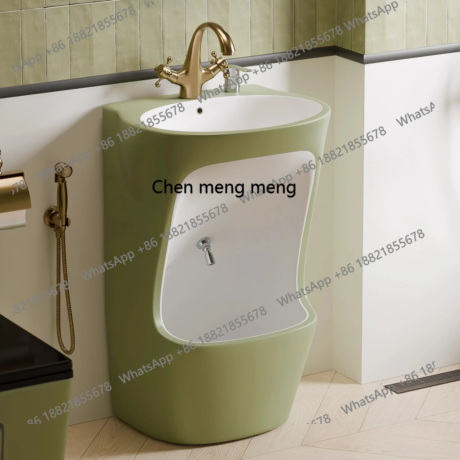 

MF Retro, ceramic integrated household hand and foot wash basin, bathroom balcony floor-to-ceiling column basin