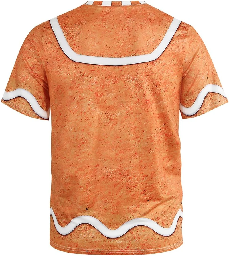 Lustiges Lebkuchen-Cosplay T-Shirt Herrenkleidung Festival Mode Lässige T-Shirts 3D-Druck Musterdesign Street Personality Tee – Detail 2