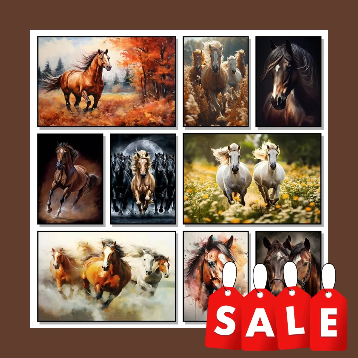 Wind in Their Manes – Running Horse Frameless Canvas for Modern Living Room Wall Decor 2026