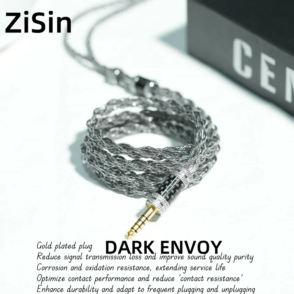 ZiSin-315 6 コア黒インイヤー HIFI イヤホンアップグレードケーブル