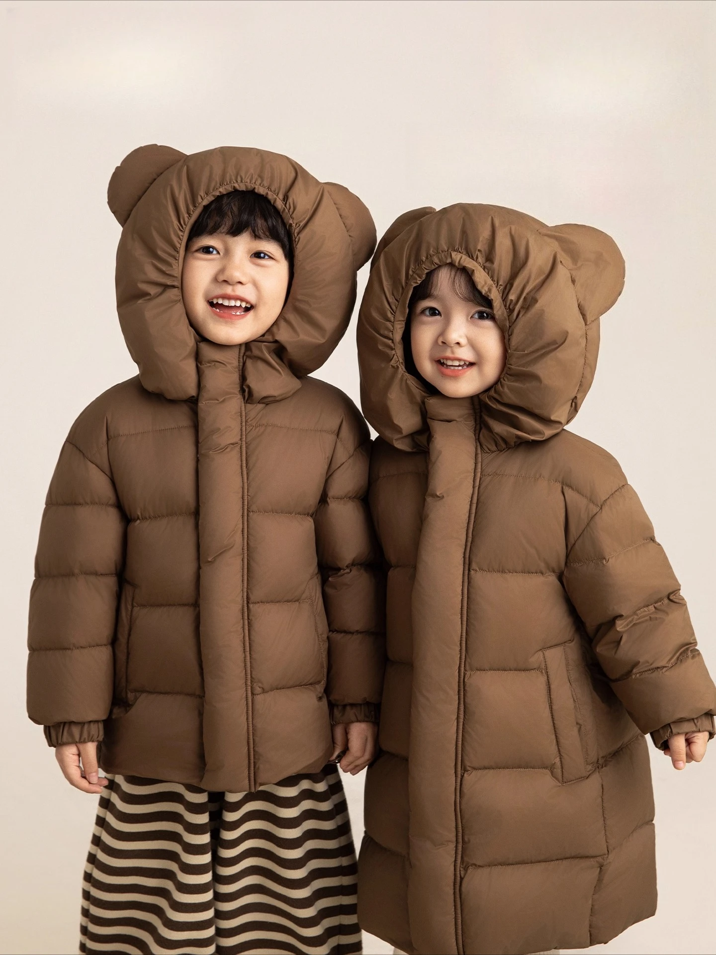 

Girls Winter Down Parka 2025 95 White Duck Down Mid Long Thickened Thermal Windproof Hooded Coat Everyday Warm 1-7 Years