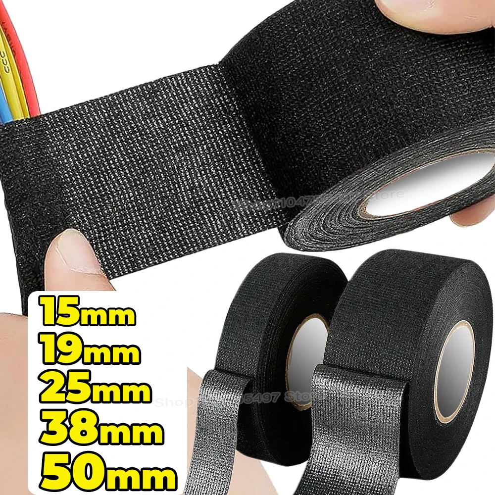 Felt Cloth Electrical Tape Black Heat Resistant Wire Harness Bundle Insulation Auto Wiring Wrap Waterproof Cable Adhesive Tapes