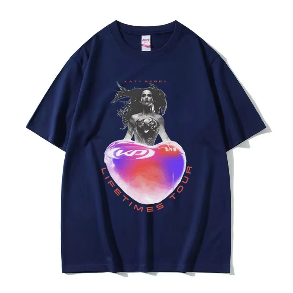 كاتي بيري 143 جولة مدى الحياة 2025 تي شيرت الرجال النساء ريترو عالية الجودة موضة تي شيرت الذكور القطن المتضخم التي شيرت الشارع الشهير