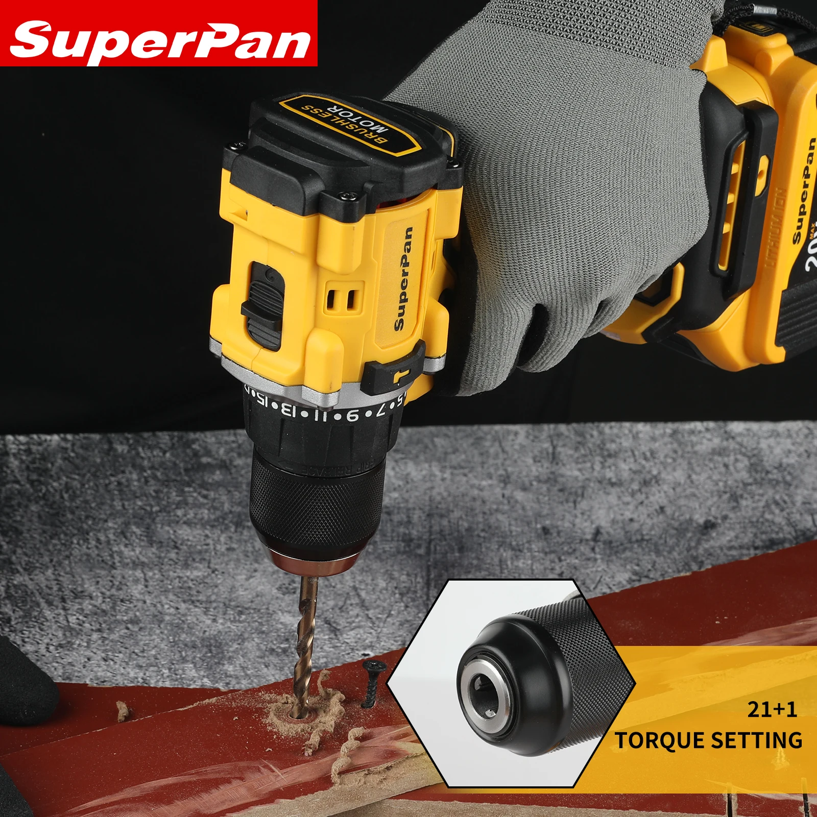 

Беспроводная ударная дрель Superpan 20V DCD805, многофункциональный шуруповерт для аккумулятора Dewalt 18V, компактный инструмент для домашнего использования