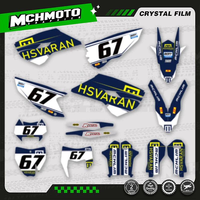 

MCHMFG MOTOR Motorfiets Grafische Decals Stickers Kits For Husqvarna 125 250 300 350 450 TC FC 2014 2015 TE FE 2014 -2016 003