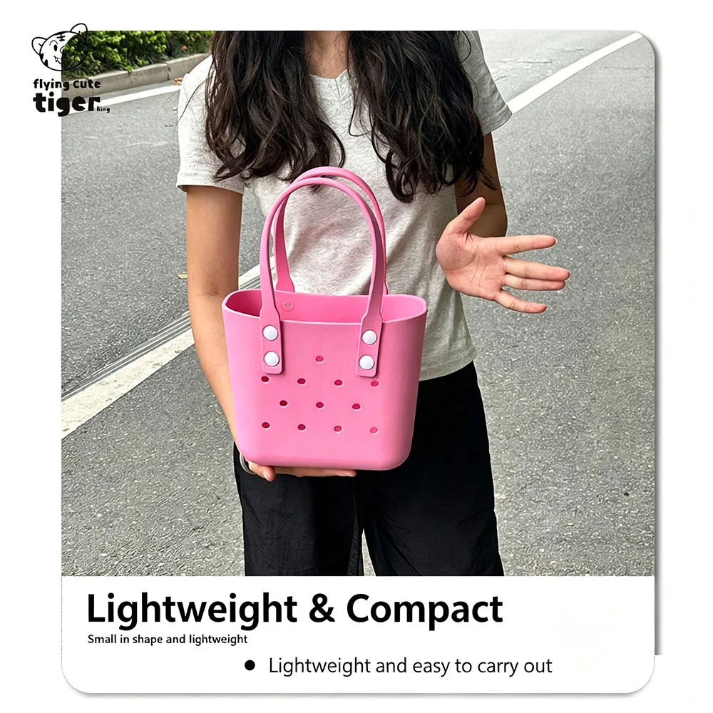 Bento-Tasche im koreanischen Stil, neues Modell, Eva Beach DIY, perforiert, modische Outdoor-Handtasche, tragbar, wasserdicht, schlicht – Detail 8