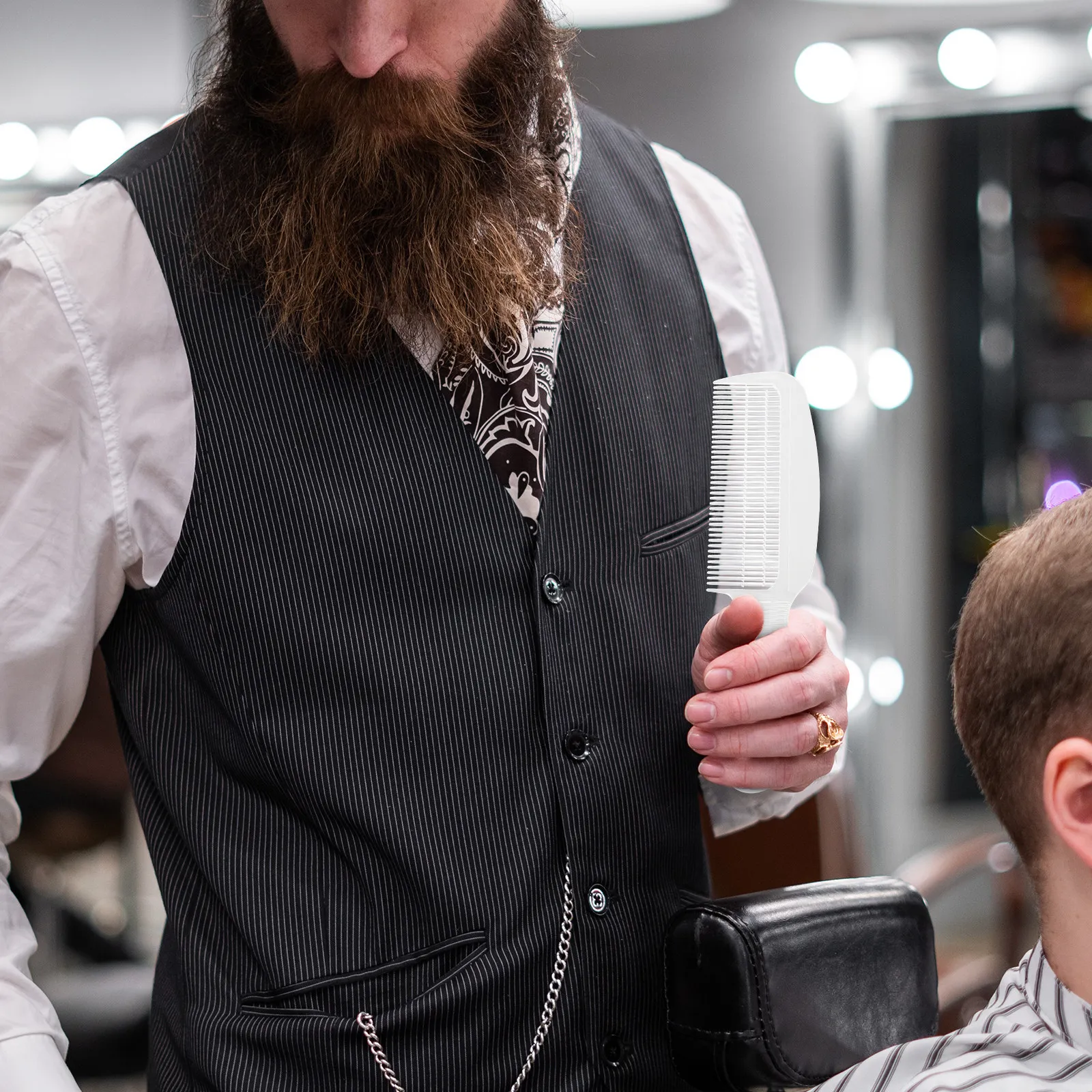 

Premium Pc Material Hair Comb for Salon Home Use Small Lightweight Modelling Comb with Round Teeth Comfortable Massage Grip