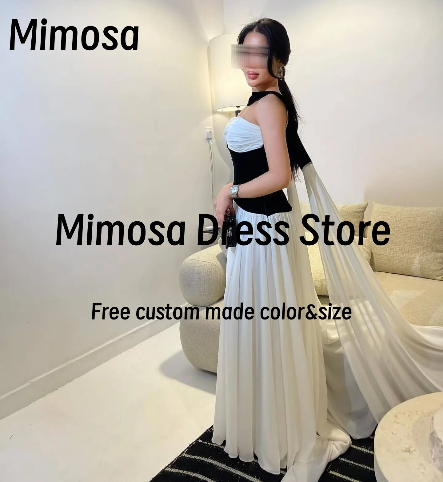 Mimosa Saudi Prom Dresses 2025 Sweetheart Robe De Soirée Contrast Color Women's Evening Party Dress with Shawls Customized