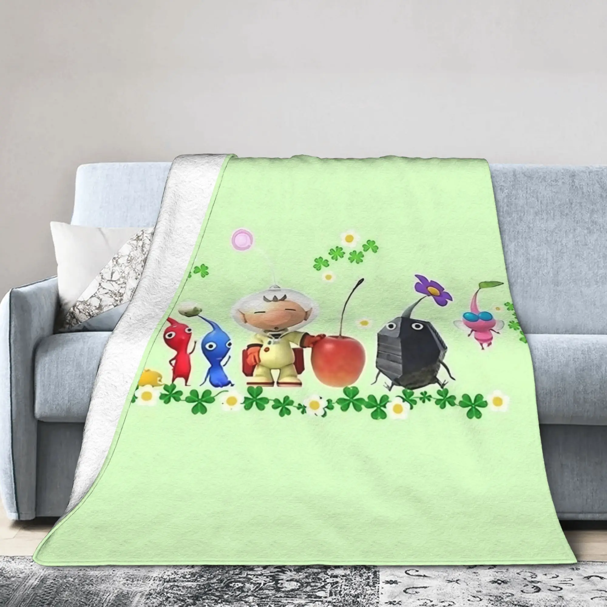 Pikmins Rescue Pup Oatchi Blanket  Fuzzy Funny Soft Throw Blankets for Home Restaurant Summer,