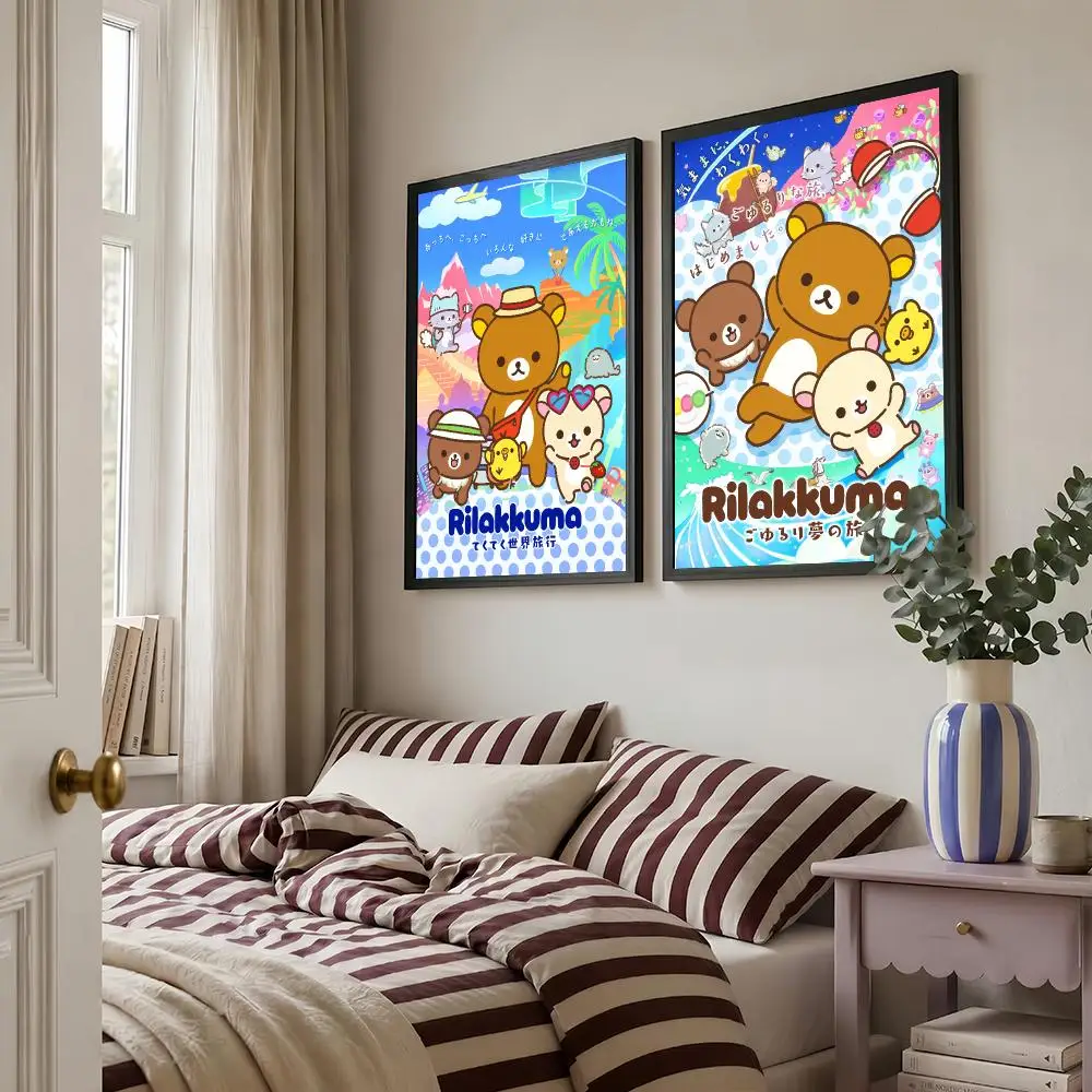 Kawaii R-Rilakkuma-S Cartoon Poster Living Room Bedroom Bar Cafes Wall Home Decoration Gifts