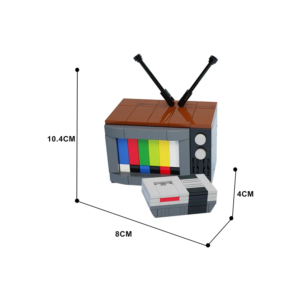 고브릭 MOC 레트로 TV NES 및 TV 엔터테인먼트 시스템 빌딩 블록 세트, Wii U 핸드 헬드 게임 모양 게임 브릭 장난감, 어린이 선물