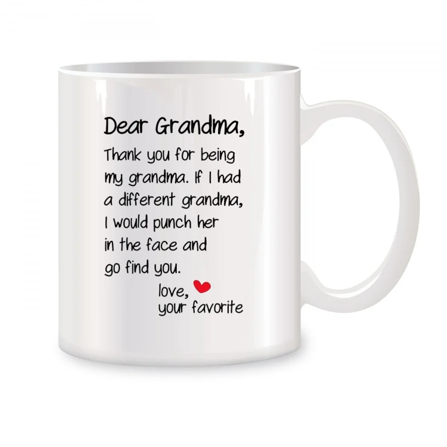 

Dear Grandma, Thanks for Being Love Your Mugs For Grandma Grandmother Birthday Gifts Novelty Coffee Ceramic Tea Cups White 11 oz