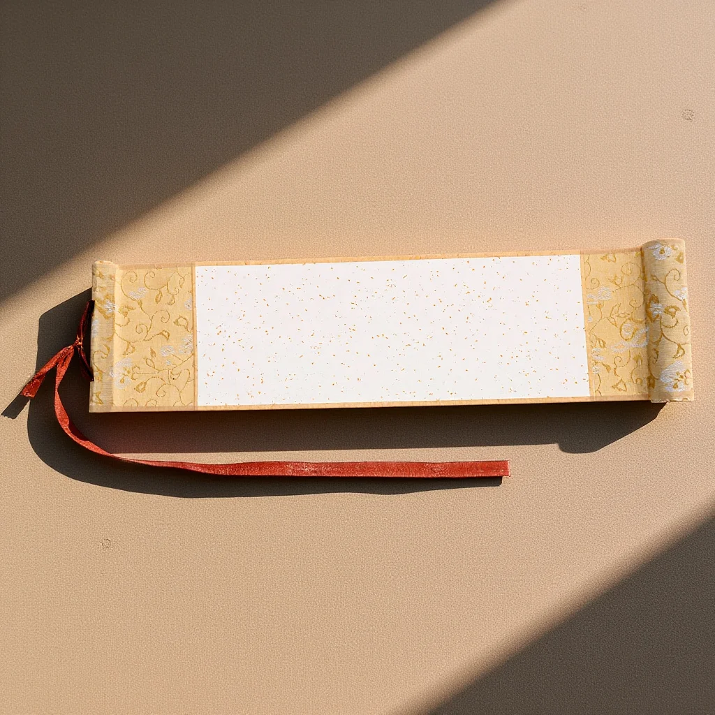 

Xuan Paper Roll Blank Scroll Mounted on Wooden Rods for Traditional Chinese Painting Calligraphy Practice Ceremony Wall