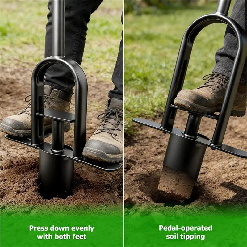 ABMH-Garden Long Shovel, Hole Puncher, Soil Excavator, Long-Handled Light Bulb Flower Pot Tool, Tulip Plant Hole Excavator