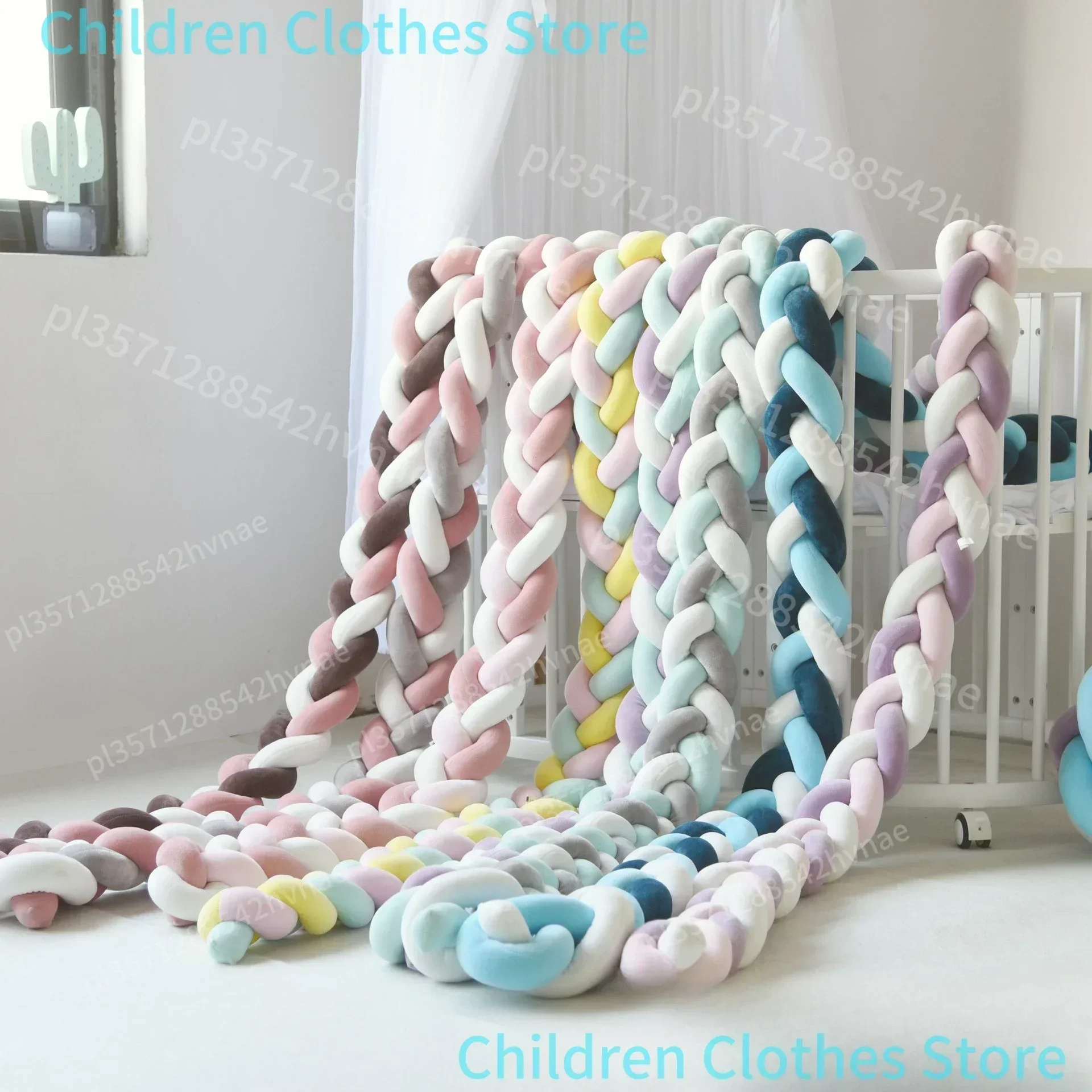 Pare-chocs pour lit de bébé 1-4M, tissage tressé noué à la main, protection de berceau en peluche, oreiller à nœud pour bébé, décor de chambre de bébé