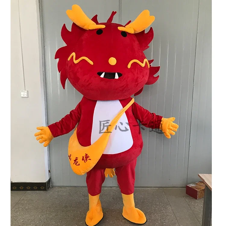 Christmas Dragon Mascot Costume Adult Size Fire Dragon Theme Anime Cosplay Costumes Carnival Fancy Dress