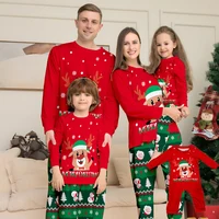 Christmas Family Matching Outfits Pajamas Family Look Clothing Sets Cartoon Print Father Mother Kids Baby Xmas Sleepwear Pyjamas 2