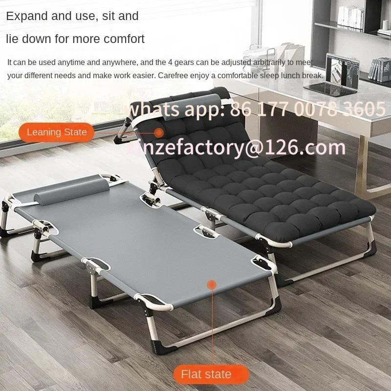 

Customizable Folding Beds Single Bed Household Simple Lunch Bed Office Outdoor Nap Marching Bed Multifunctional Recliner Home
