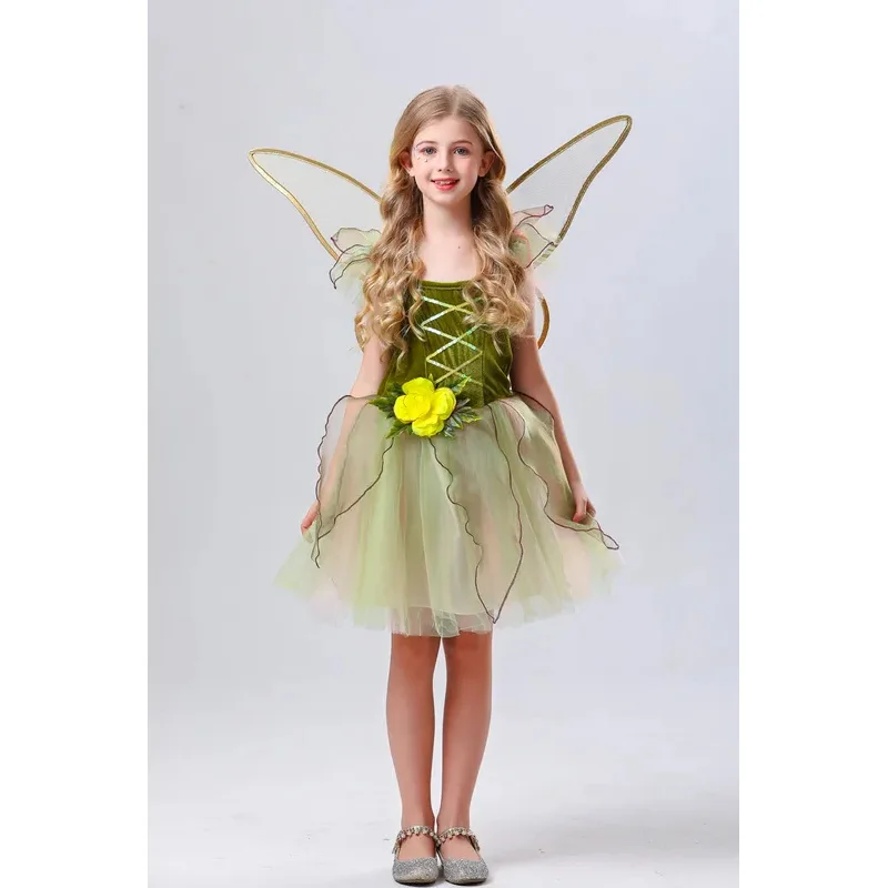 Halloween Tinker Belll Dier Vlinder Elf Prinses Cosplay Kostuum Kinderdag Bos Magische Bloemenfee Fancy Dress