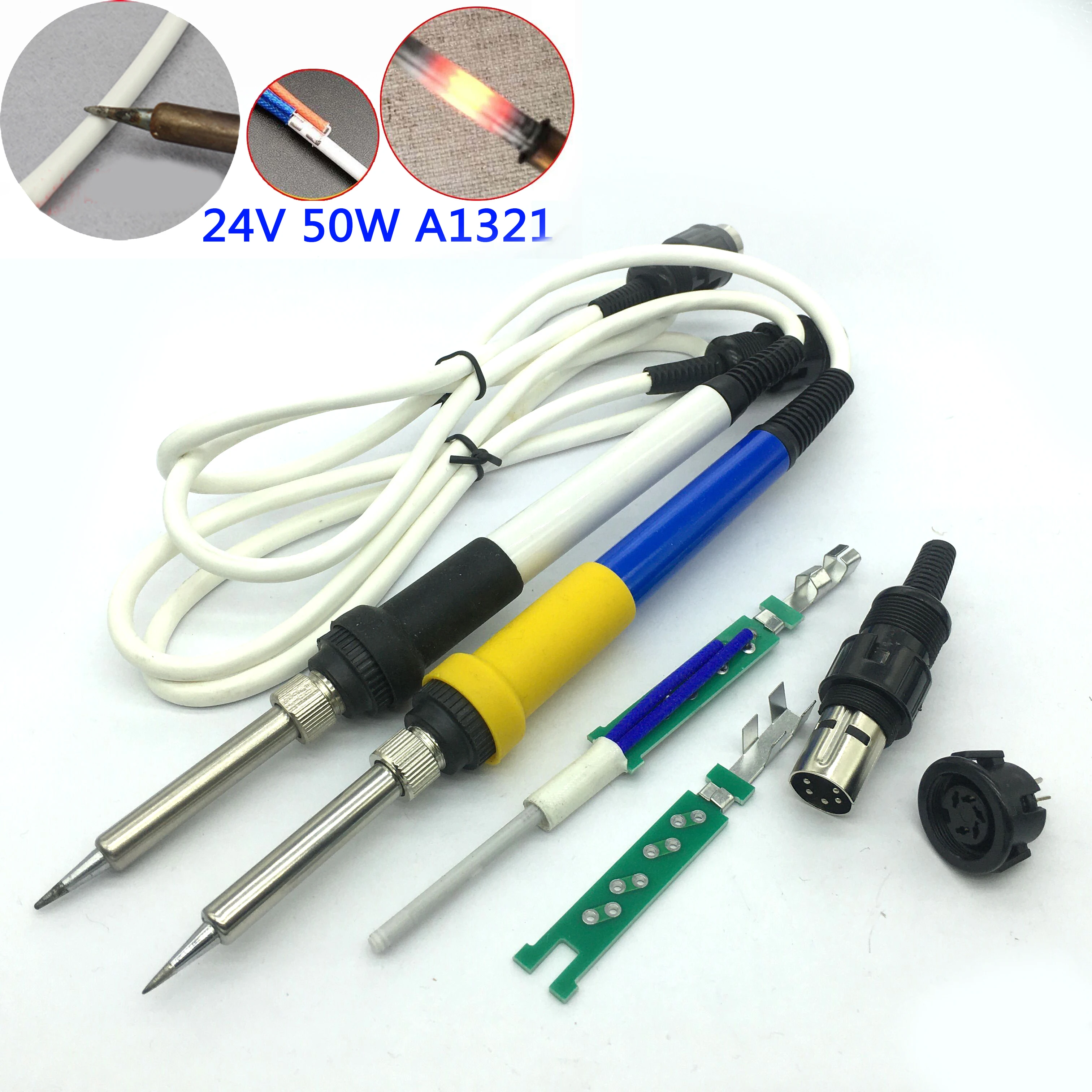 Blue/White 907 Soldering Iron Handle Silicone Cable A1321 Heating Core For 936 852D+ 853D 898D 936B 937D Repair Rework Station