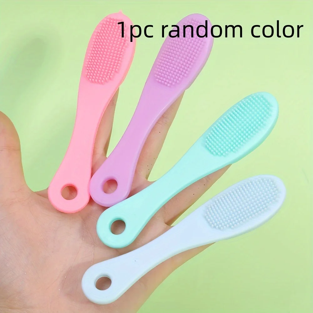1pcs random color Silicone Nose Brush Facial Pore Cleaner Portable Blackhead Double-sided Massage Brushes Beauty Cleaning Tool