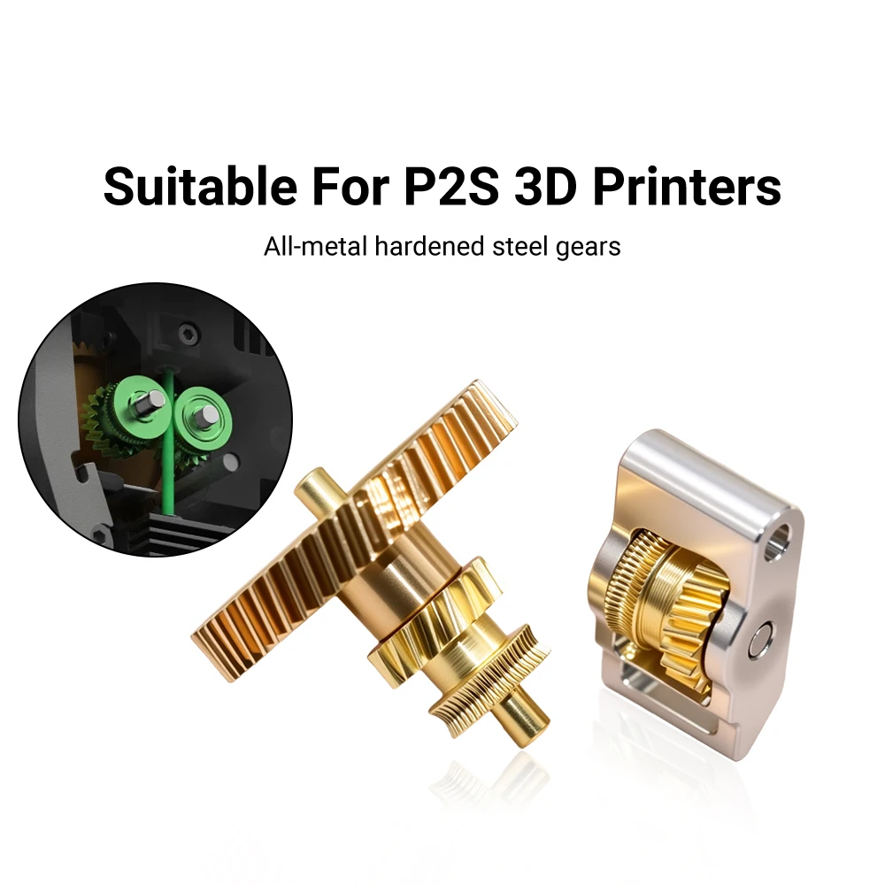P2S Vollmetall-Extrudergetriebe, präzisions-CNC-gefertigter Umlenkarm aus Aluminiumlegierung, Extrudergetriebe-Kit für Bambu P2S 3D-Drucker
