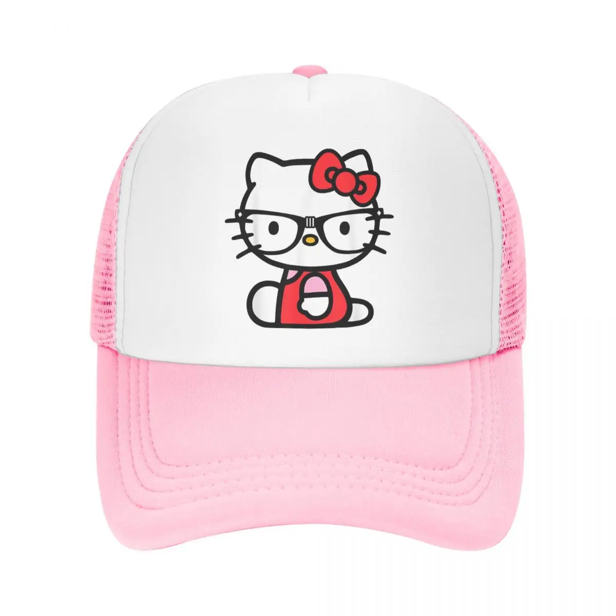 גברים נשים שלום קיטי חנון משקפיים trucker כובע רשת חיצונית רשת בייסבול כובעים כובע פוליאסטר כובע rucker מתכוונן כובע מירוץ בקיץ