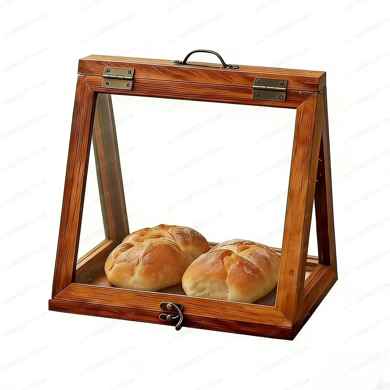 Bread box Wooden Portable Kitchen Tabletop Pastry Storage Bakery Dessert Solid wood