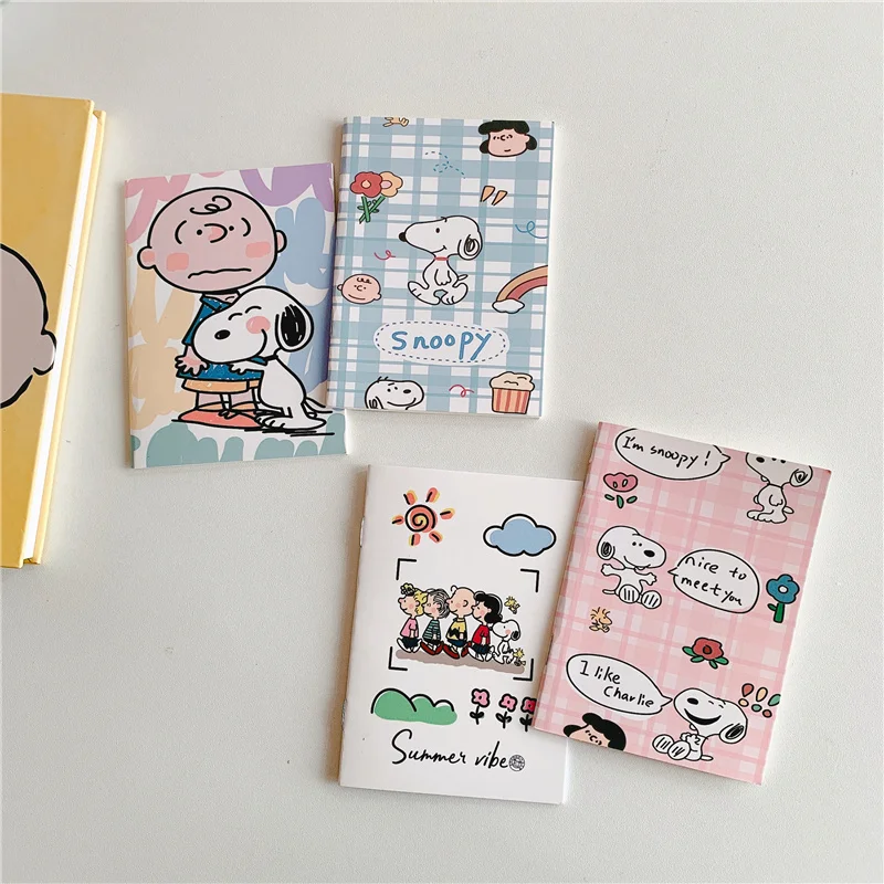 20 Pages Mini Cartoon Cute Snoopy Charlie Partner Portable Notebook Diary Hand Account Notepad Kawaii Anime Toy for Girl Gift