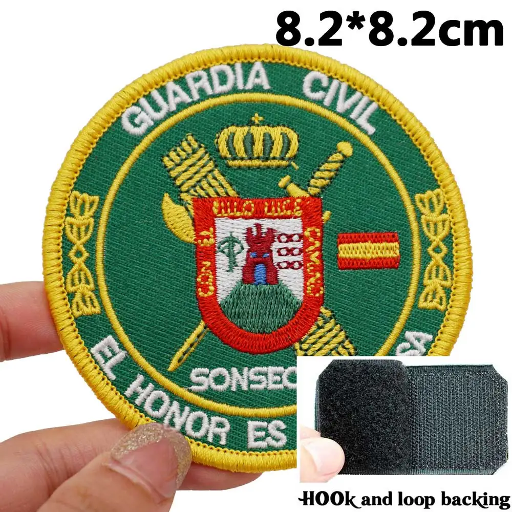 Spain guardia civil Tactical Embroidery Patches with Hook and Loop Backing for Backpacks Clothing military Accessories