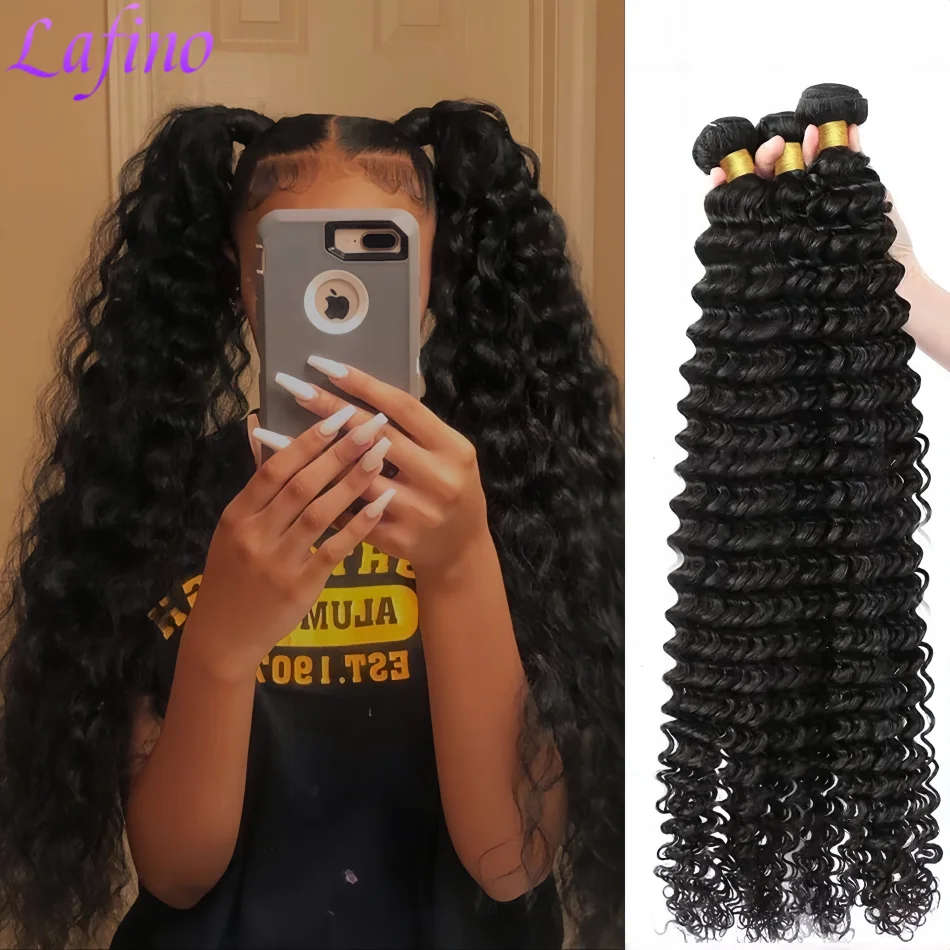 

Вьющиеся пучки волнистых волос, 100% человеческие волосы, необработанные пучки волос, бразильские наращивание волос, плетение 1/3/4 шт., распродажа