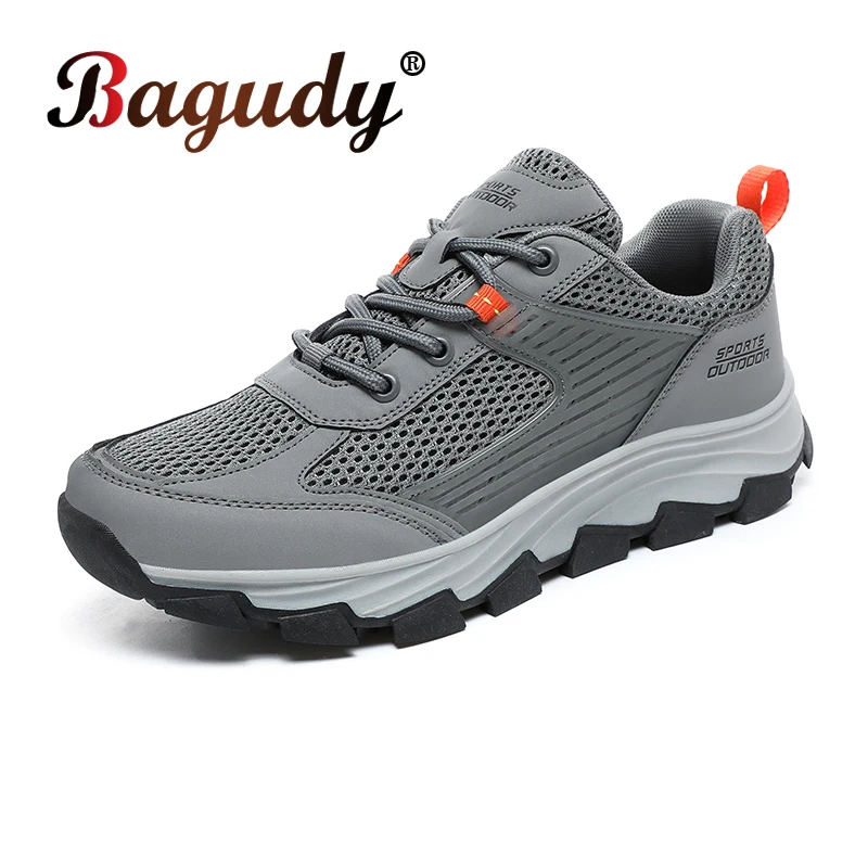 Spring Breathable Men's Casual Shoes Mesh Breathable Sneakers Fashion Outdoor Hiking Shoes Men's Walking Shoes Zapatos Hombre