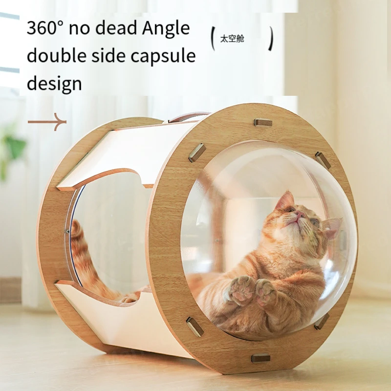 2024Four Seasons Universal Capsule Cat Nest 360 ° No Dead Angle Bilateral Space Capsule Cat Nest Portable Portable Cat Nest