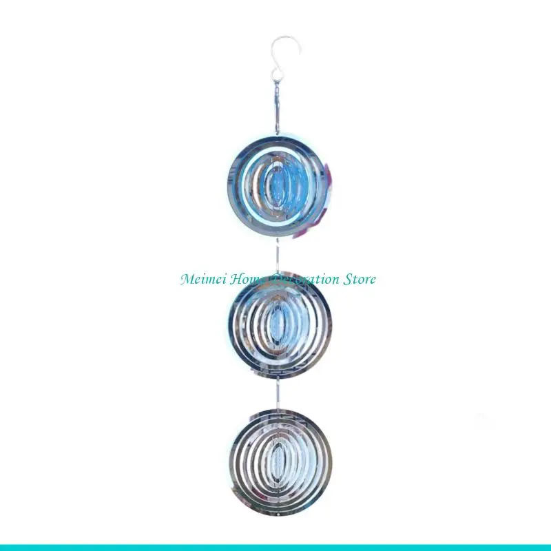 

H7BF вращающийся спиннер против птиц, 3D светоотражающий светильник из нержавеющей стали, украшение для сада на открытом к для