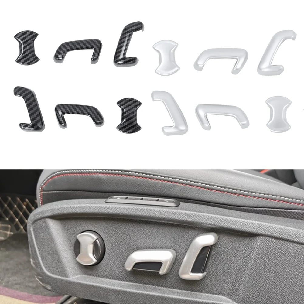 6Pcs Car Seat Adjustment Switch Cover Trim for-ID.4X ID4X 2022 Carbon