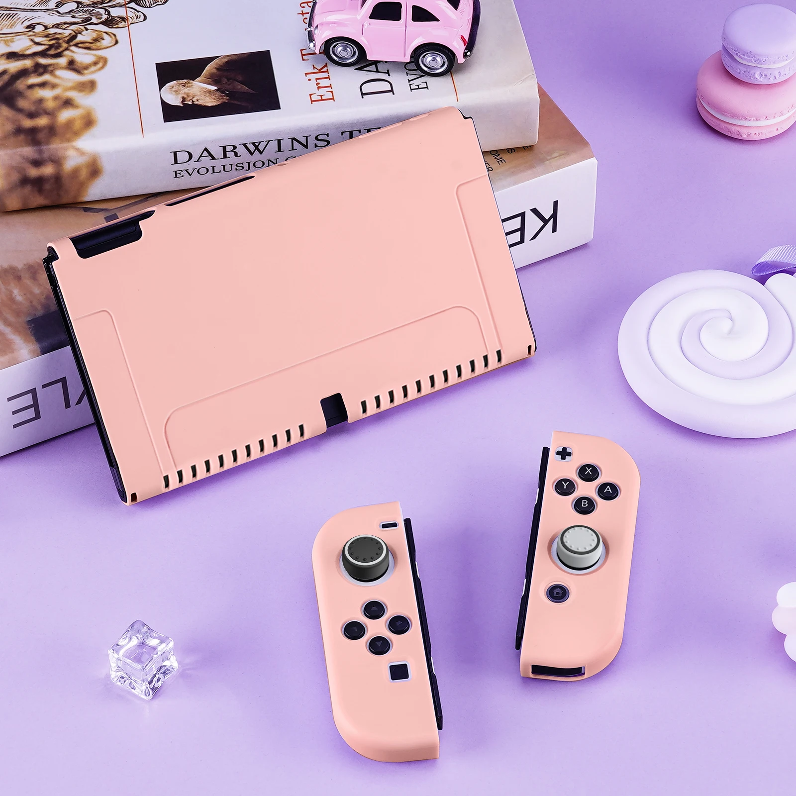 Protective Case Bundle with 4pcs Grip Caps For Nintendo Switch OLED, For Switch NS Cover,Switc Game Accessories