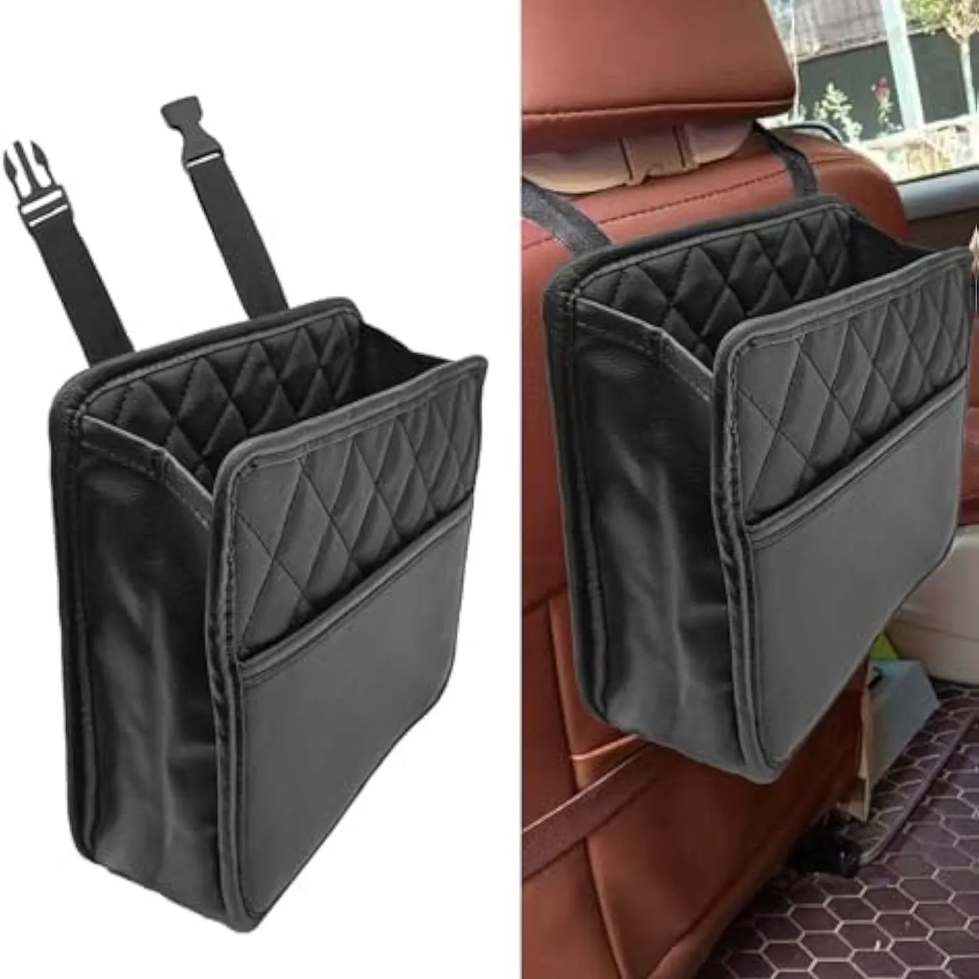 

Hot Sale Car Rear Seat Storage Bag Seat Back Multifunctional Rear Tissue Box Umbrella Car Garbage Storage Bag