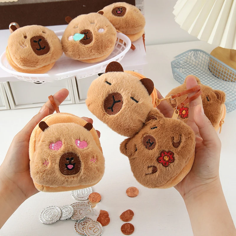 جديد الإبداعية كابيبارا أنيمي أفخم محفظة نسائية للعملات المعدنية موضة Kawaii محفظة نسائية للعملات المعدنية أكياس الكرتون المستديرة قلادة